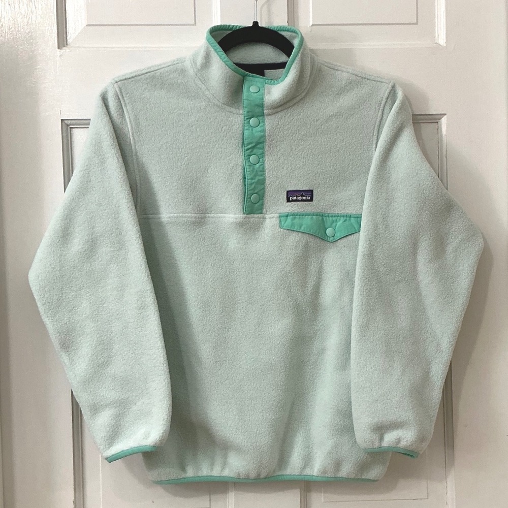 Patagonia Girls Lightweight Synchilla Snap-T Fleece Pullover L 12 Snap Pocket